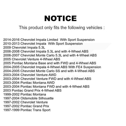 [Avant] Kit d'ensemble roulement de roue et moyeu pour Chevrolet Impala Pontiac Grand Prix Venture Limited Montana Monte Carlo Oldsmobile Silhouette Trans Sport K7T-100175