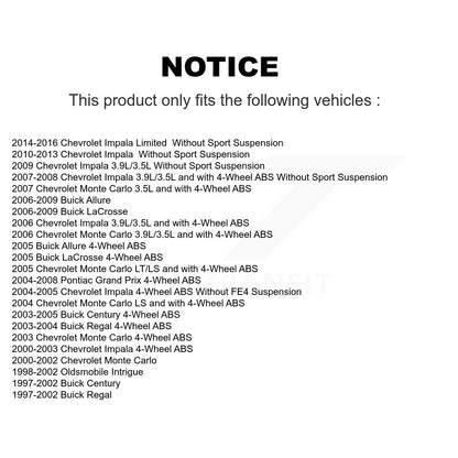[Avant] Kit d'ensemble roulement de roue et moyeu pour Chevrolet Impala Buick Century Pontiac Grand Prix LaCrosse Monte Carlo Limited Regal Oldsmobile Intrigue Allure K7T-100177