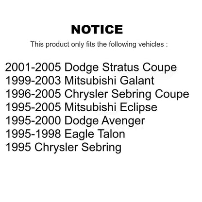 [Avant] Kit d'ensemble roulement de roue et moyeu pour Mitsubishi Chrysler Sebring Dodge Eclipse Stratus Galant Avenger Eagle Talon K7T-100187