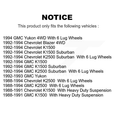 [Avant] Kit d'ensemble roulement de roue et moyeu pour Chevrolet K1500 GMC K2500 Suburban Blazer Yukon K7T-100248