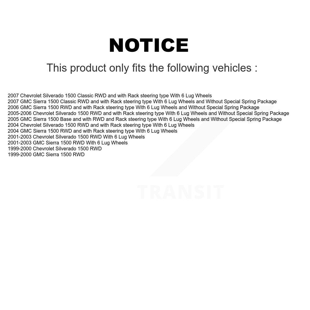 [Avant] Kit d'ensemble roulement de roue et moyeu pour Chevrolet Silverado 1500 GMC Sierra Classic K7T-100270