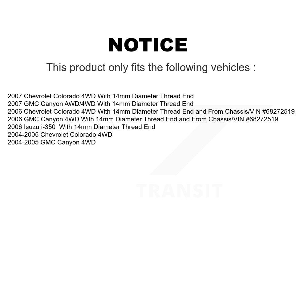 [Avant] Kit d'ensemble roulement de roue et moyeu pour Chevrolet Colorado GMC Canyon Isuzu i-350 K7T-100327