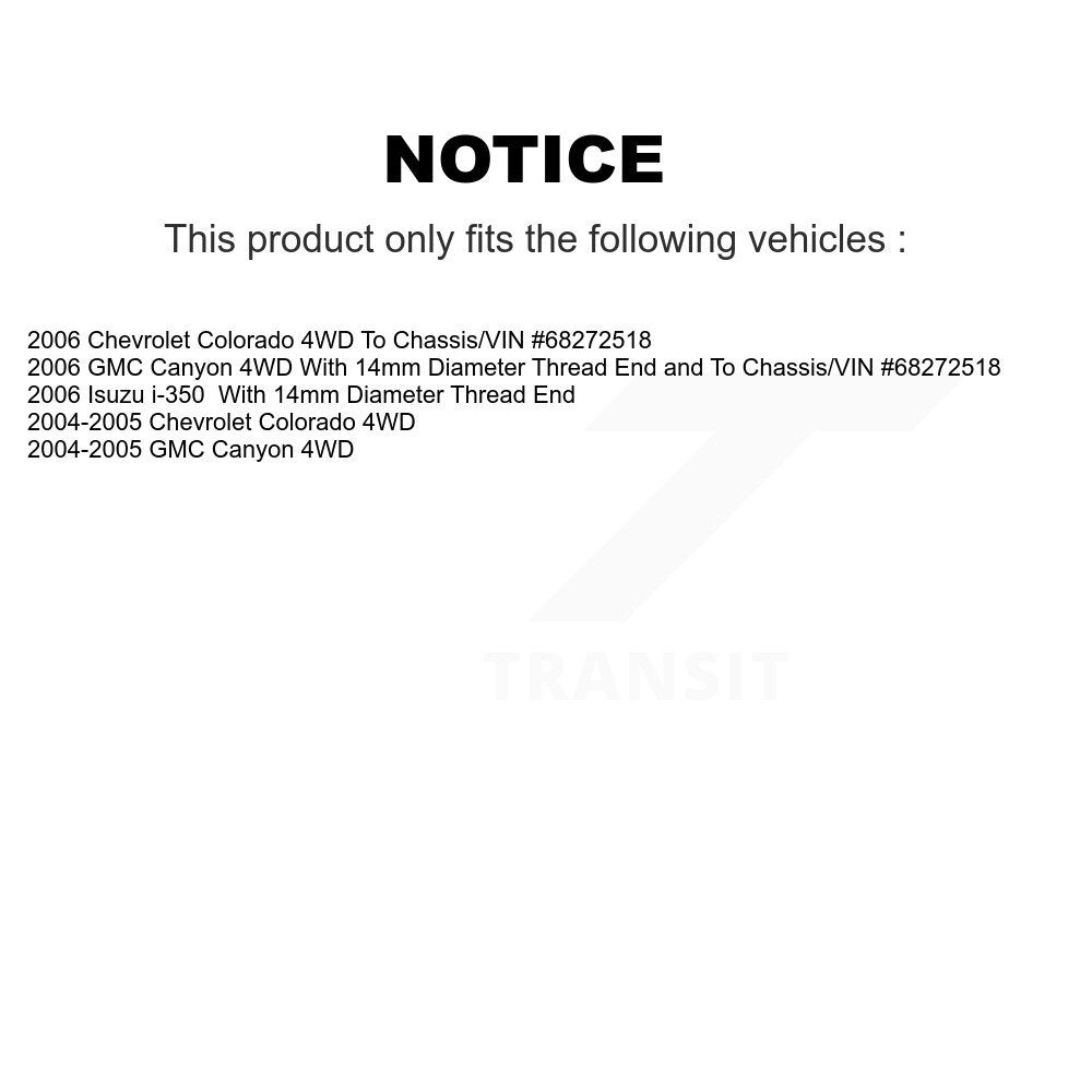 [Avant] Kit d'ensemble roulement de roue et moyeu pour Chevrolet Colorado GMC Canyon Isuzu i-350 K7T-100328