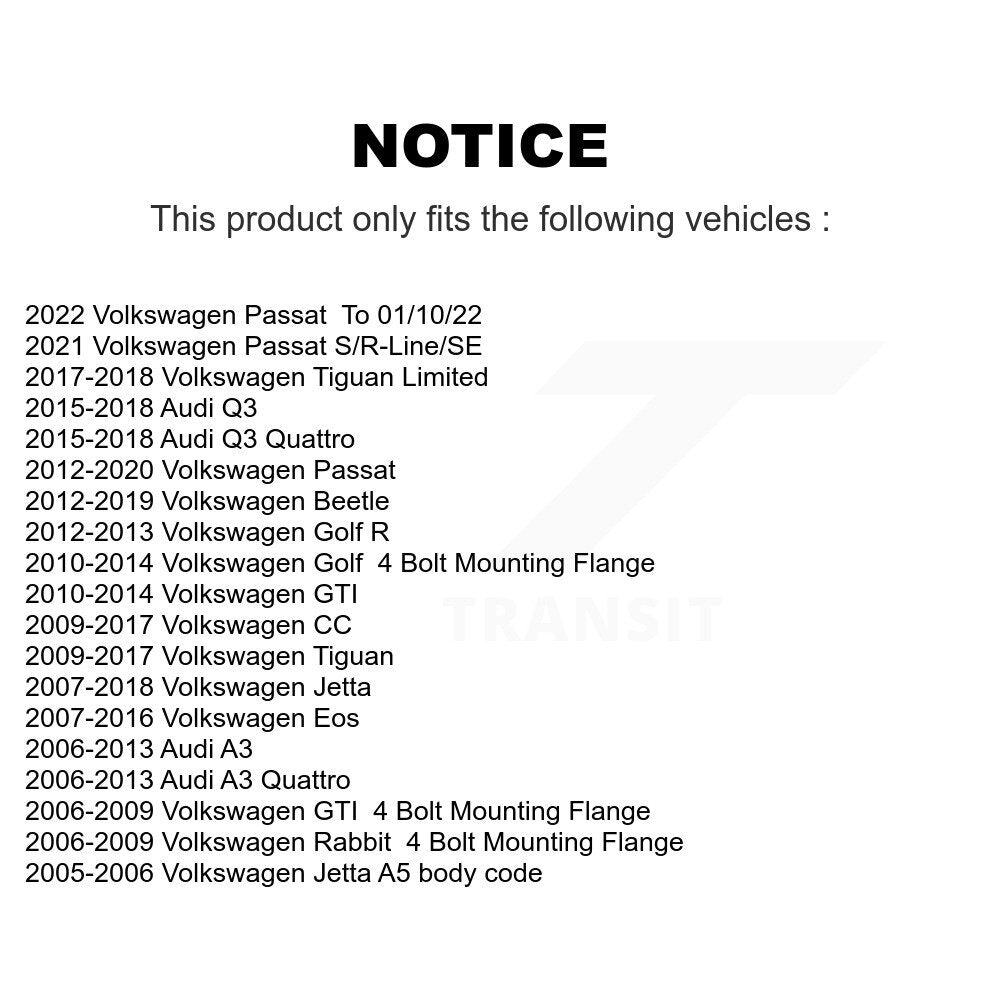 [Avant] Kit d'ensemble roulement de roue et moyeu pour Volkswagen Jetta Tiguan Beetle CC Passat Audi Q3 Quattro K7T-100359