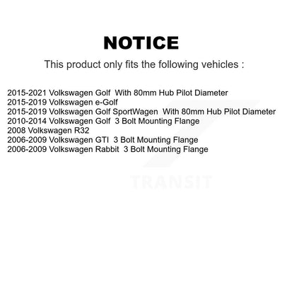 [Avant] Kit d'ensemble roulement de roue et moyeu pour 2016-2019 Volkswagen e-Golf PR Code G33 Located On The Vehicle Build Sticker K7T-100368