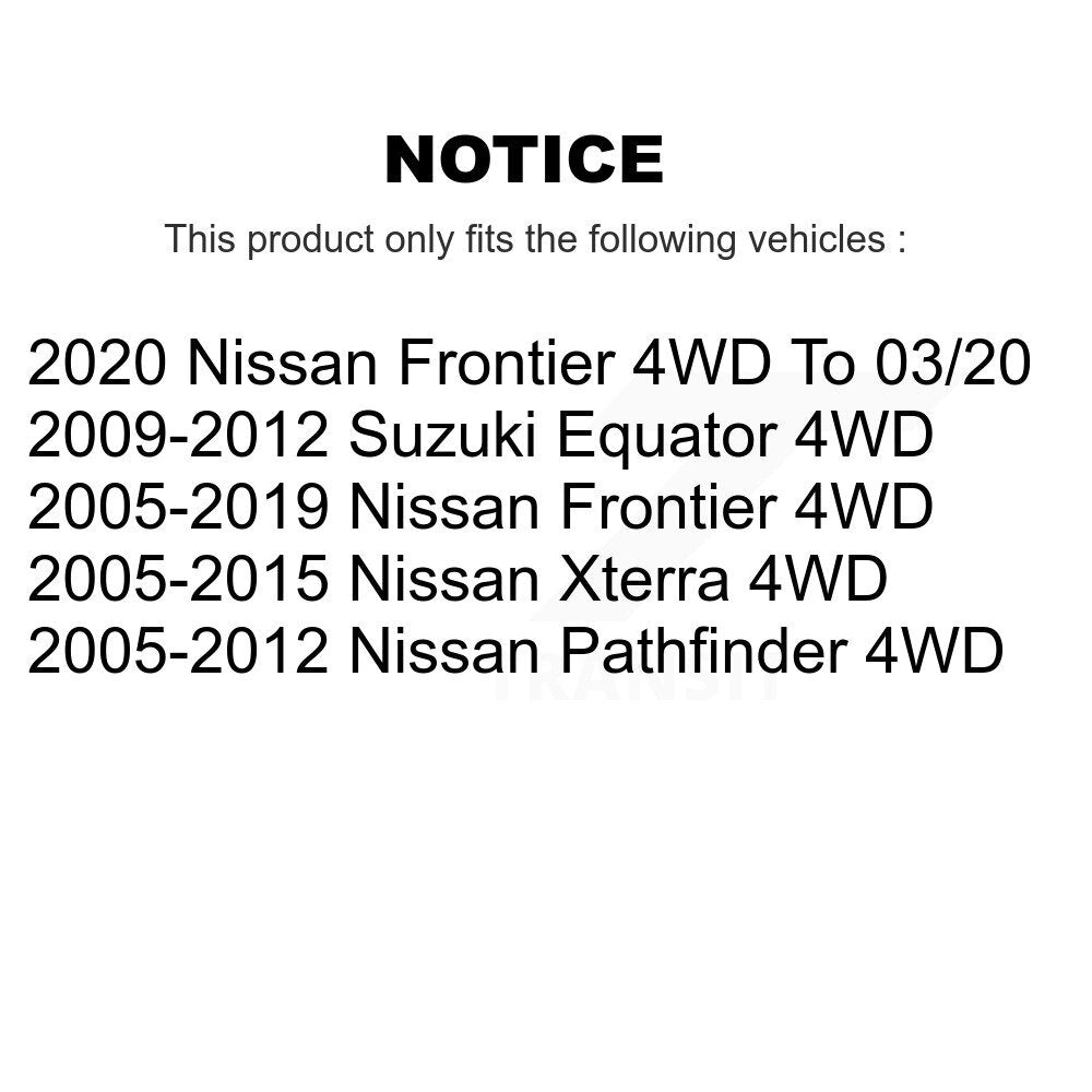 [Avant] Kit d'ensemble roulement de roue et moyeu pour Nissan Frontier Pathfinder Xterra K7T-100435