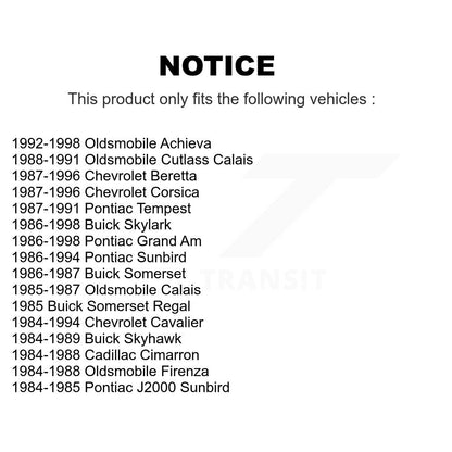 [Avant] Kit d'ensemble roulement de roue et moyeu pour Chevrolet Pontiac Cavalier Grand Am Corsica Buick Skylark Oldsmobile Beretta Sunbird Achieva Cutlass Calais Skyhawk J2000 Firenza K7T-100467
