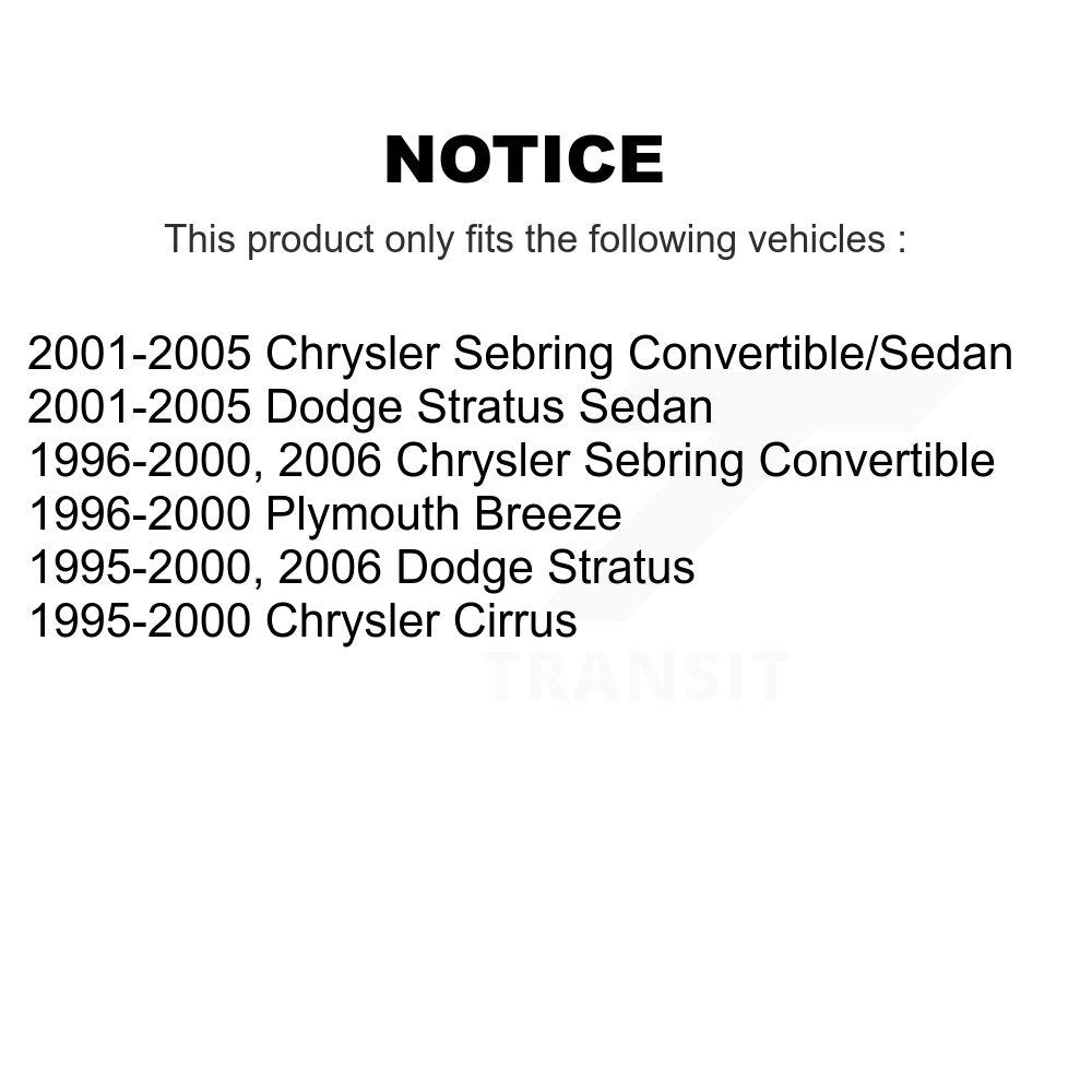 [Avant] Kit d'ensemble roulement de roue et moyeu pour Chrysler Sebring Dodge Stratus Cirrus Plymouth Breeze K7T-100481