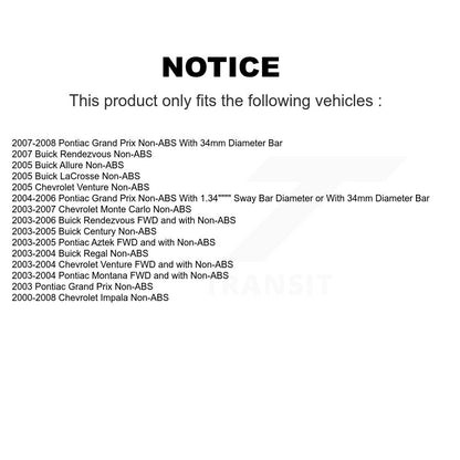 [Avant] Kit d'ensemble roulement de roue et moyeu pour Chevrolet Impala Pontiac Buick Grand Prix Rendezvous Century Monte Carlo Venture LaCrosse Montana Regal Aztek Allure K7T-100502