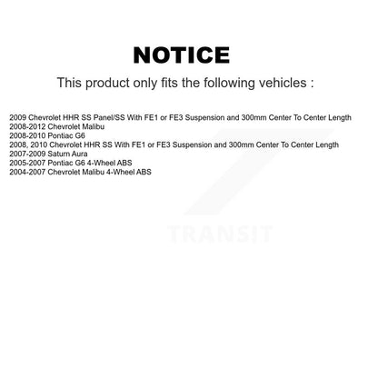 [Avant] Kit d'ensemble roulement de roue et moyeu pour Chevrolet Malibu Pontiac G6 HHR Saturn Aura K7T-100534