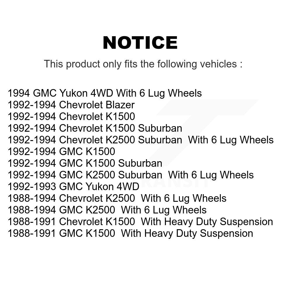 [Avant] Kit d'ensemble roulement de roue et moyeu pour Chevrolet K1500 GMC K2500 Suburban Blazer Yukon K7T-100624