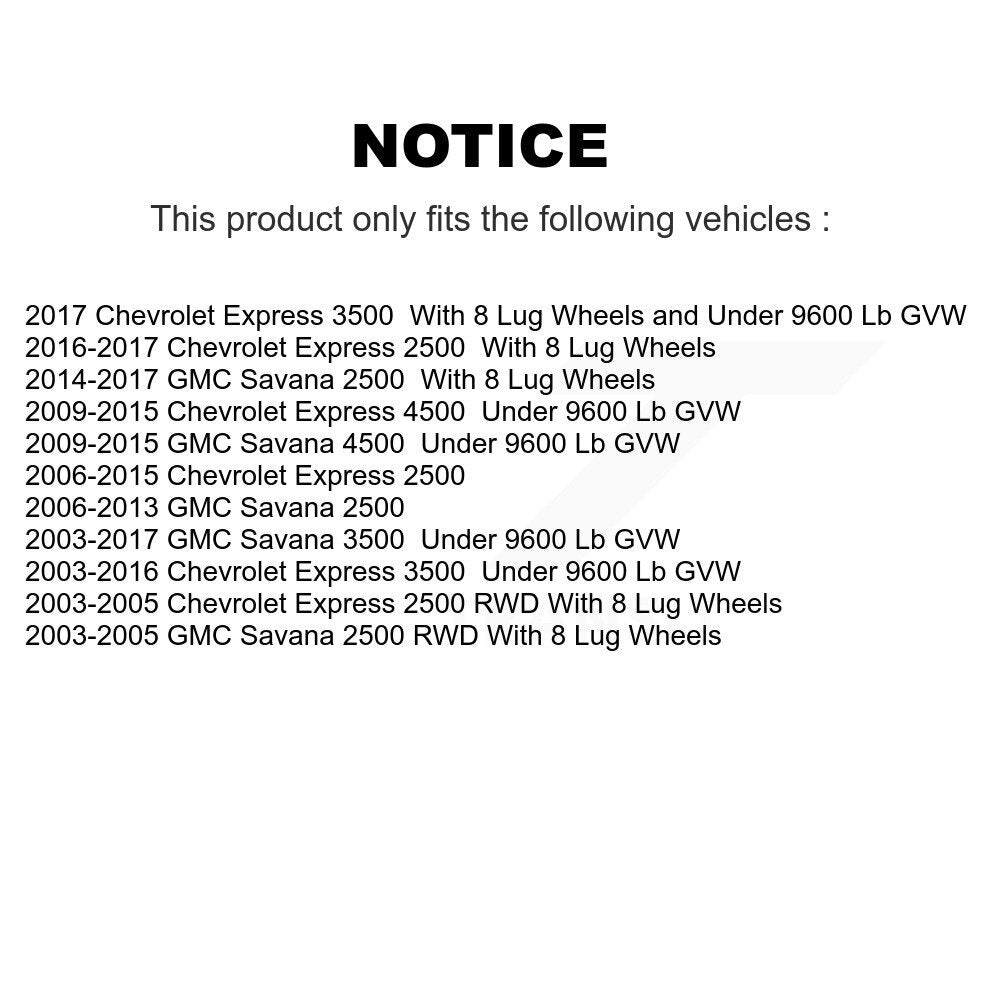 [Avant] Kit d'ensemble roulement de roue et moyeu pour Chevrolet Express 3500 2500 GMC Savana 4500 K7T-100673