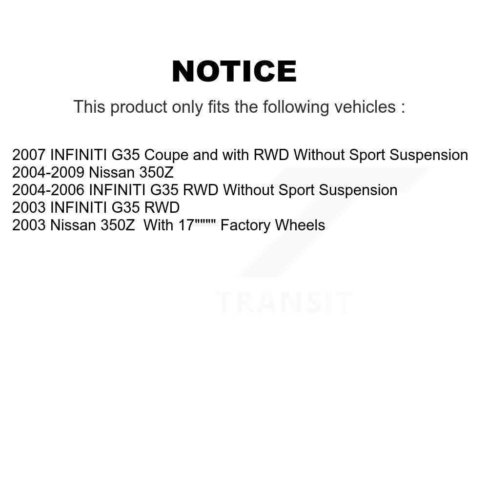 [Avant] Kit d'ensemble roulement de roue et moyeu pour Infiniti G35 Nissan 350Z INFINITI K7T-100774