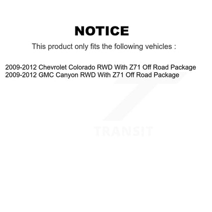 [Avant] Kit d'ensemble roulement de roue et moyeu pour 2009-2012 Chevrolet Colorado GMC Canyon avec Z71 Off Road Package RWD K7T-100816