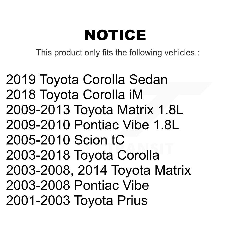 [Avant] Kit de Roulement de roue pour Toyota Corolla Matrix Pontiac Vibe Scion tC Prius iM K7T-100958