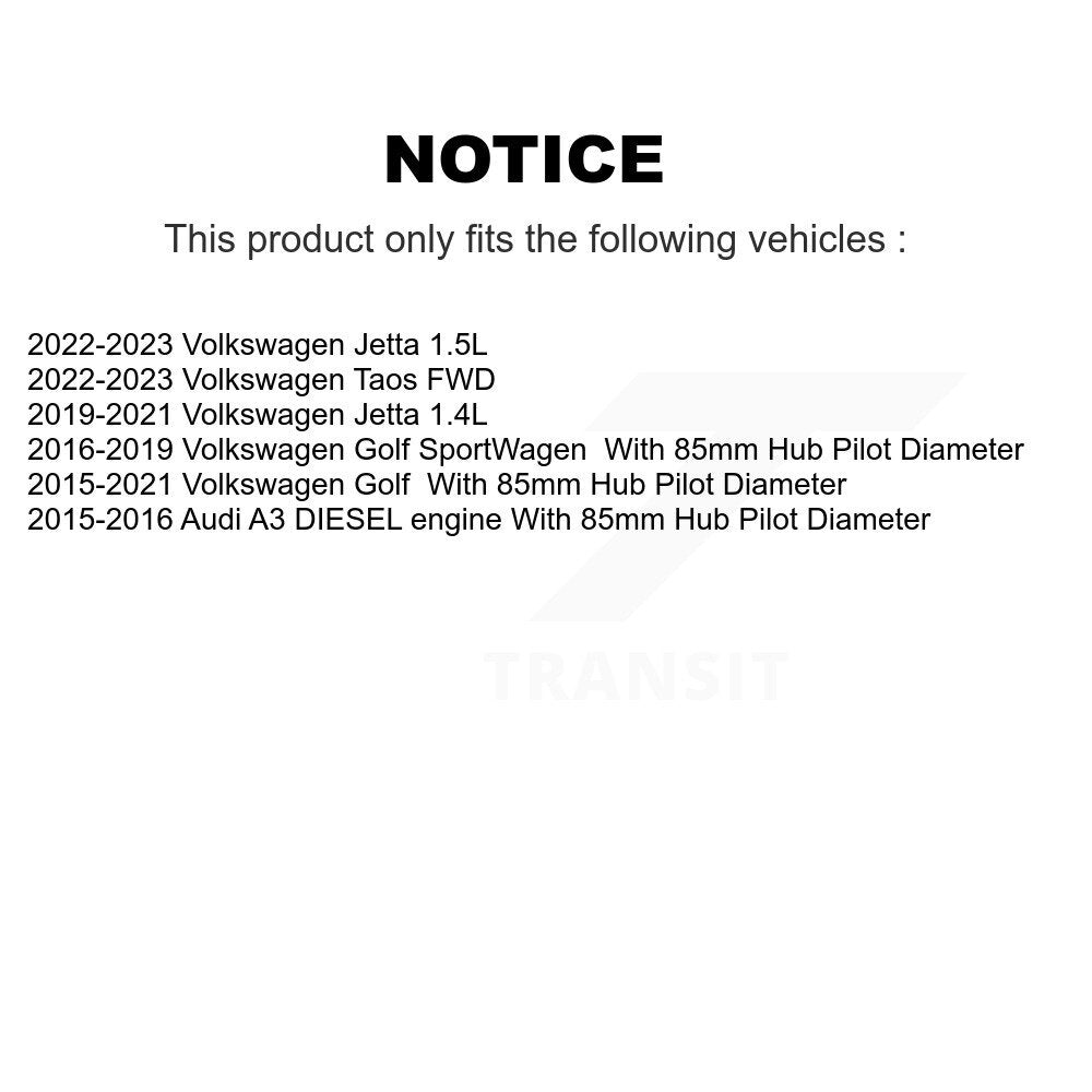[Avant] Kit d'ensemble roulement de roue et moyeu pour 2018-2019 Volkswagen Tiguan K7T-101059