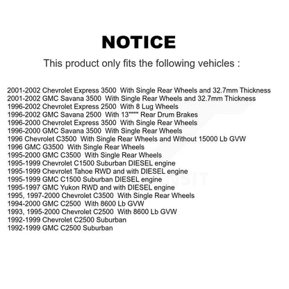 [Avant] Kit d'ensemble disque de frein à disque et moyeu pour Chevrolet Tahoe GMC C2500 Express 3500 C3500 C1500 Suburban 2500 Savana Yukon G3500 K8-100007