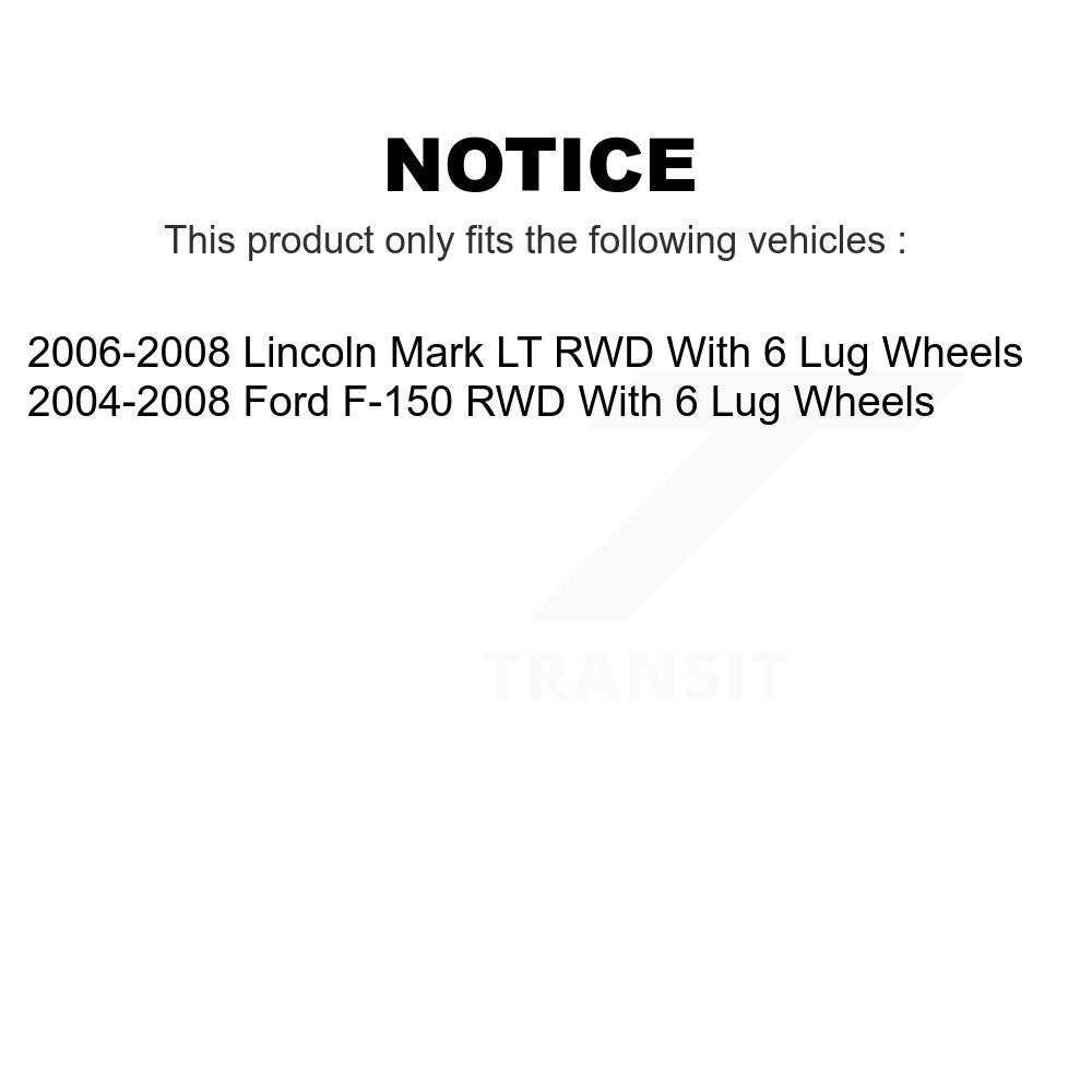 [Avant] Kit d'ensemble disque de frein à disque et moyeu pour Ford F-150 Lincoln Mark LT avec 6 Lug Wheels RWD K8-100035