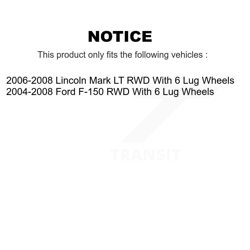 [Avant] Kit d'ensemble disque de frein à disque et moyeu pour Ford F-150 Lincoln Mark LT avec 6 Lug Wheels RWD K8-100035