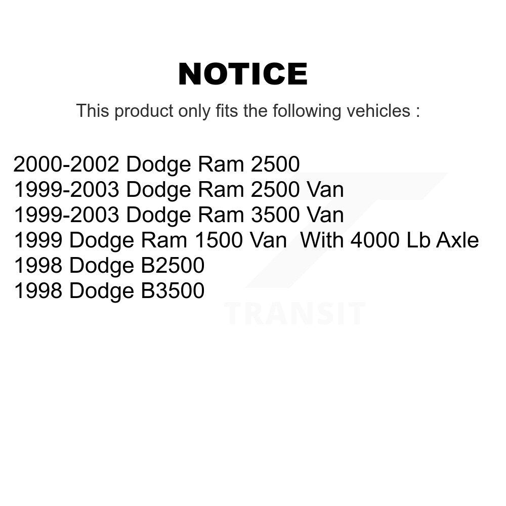 [Avant] Kit d'ensemble disque de frein à disque et moyeu pour Dodge Ram 2500 3500 Van 1500 B3500 B2500 K8-100051