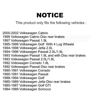 [Arrière] Kit d'ensemble disque de frein à disque et moyeu pour Volkswagen Jetta Golf Cabrio Passat Corrado Scirocco K8-100054