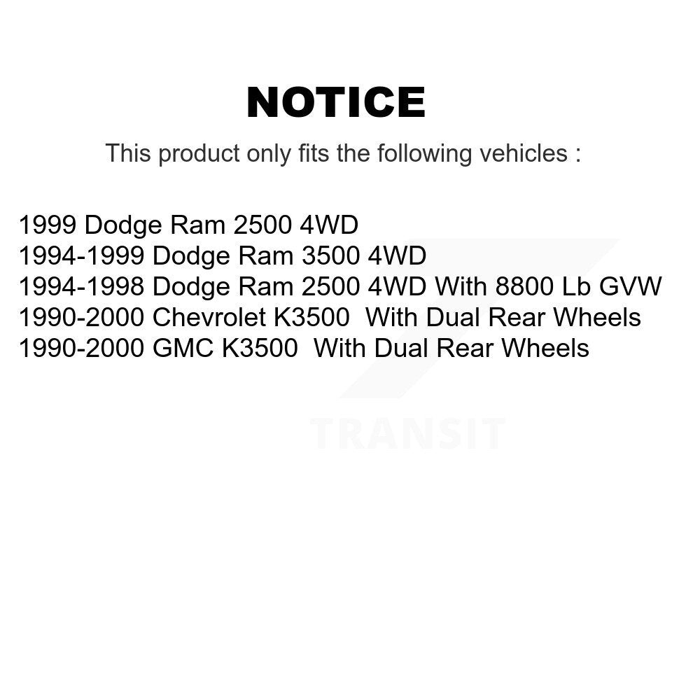 [Avant] Kit de Disque de frein pour Dodge Ram 2500 K3500 3500 Chevrolet GMC K8-100063