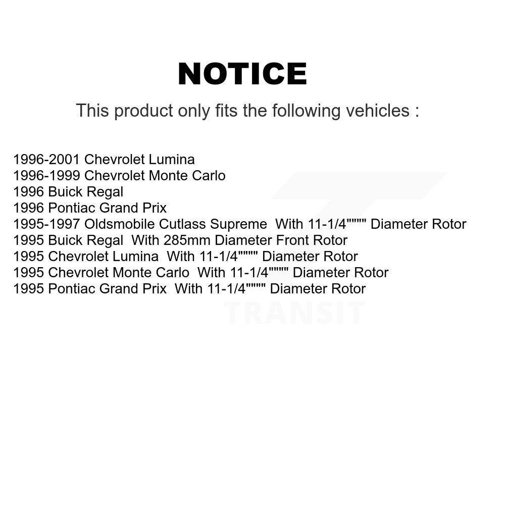 [Avant] Kit de Disque de frein pour Chevrolet Lumina Monte Carlo Buick Regal Oldsmobile Cutlass Supreme Pontiac Grand Prix K8-100064