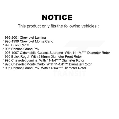 [Avant] Kit de Disque de frein pour Chevrolet Lumina Monte Carlo Buick Regal Oldsmobile Cutlass Supreme Pontiac Grand Prix K8-100064