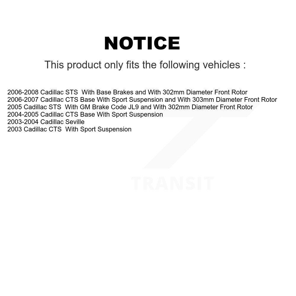 [Avant] Kit de Disque de frein pour Cadillac CTS STS Seville K8-100078