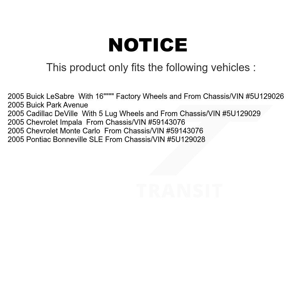 [Avant] Kit de Disque de frein pour 2005 Chevrolet Impala Buick LeSabre Cadillac DeVille Monte Carlo Pontiac Bonneville Park Avenue K8-100103