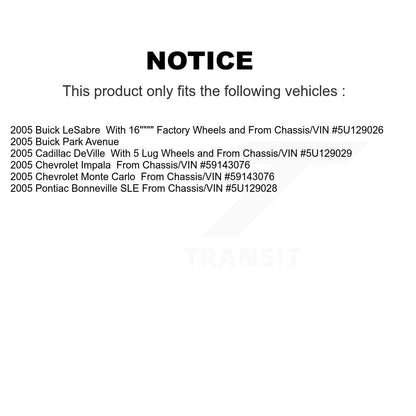 [Avant] Kit de Disque de frein pour 2005 Chevrolet Impala Buick LeSabre Cadillac DeVille Monte Carlo Pontiac Bonneville Park Avenue K8-100103