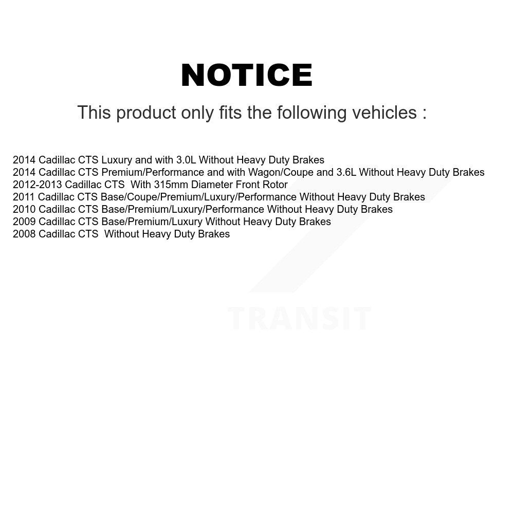 [Avant] Kit de Disque de frein pour Cadillac CTS K8-100107