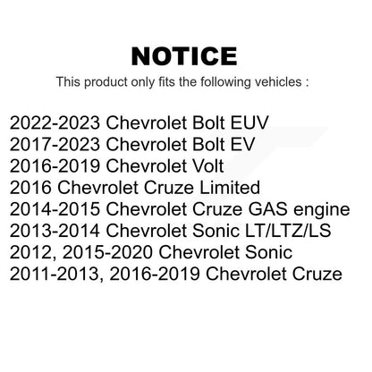 [Avant] Kit de Disque de frein pour Chevrolet Cruze Sonic Limited Volt Bolt EV EUV K8-100115