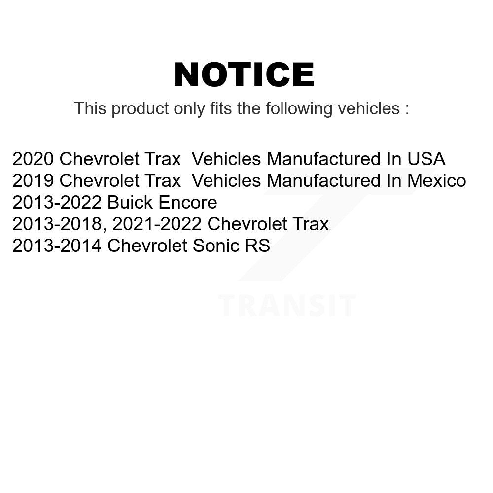 [Avant] Kit de Disque de frein pour Chevrolet Buick Encore Trax Sonic K8-100120