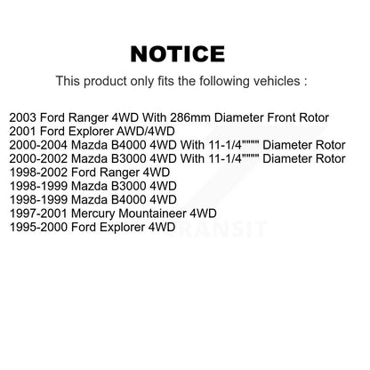 [Avant] Kit de Disque de frein pour Ford Ranger Explorer Mercury Mountaineer Mazda B3000 B4000 K8-100141
