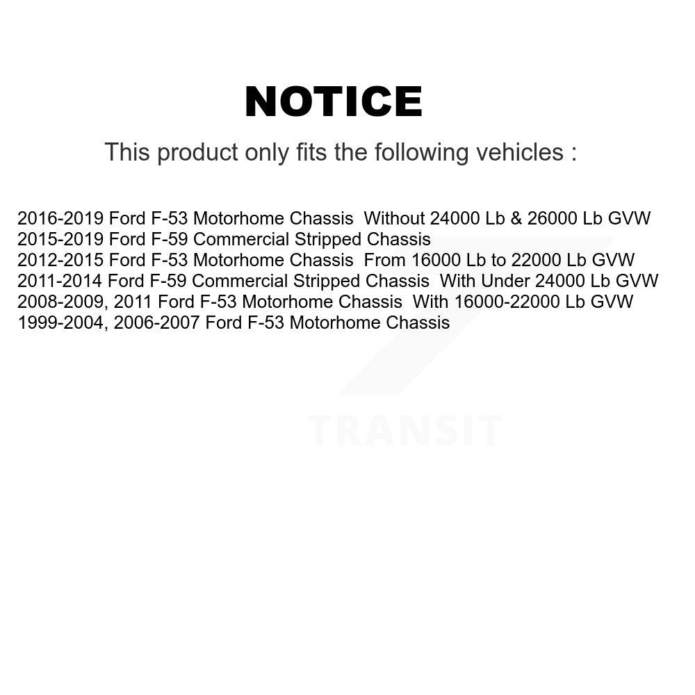 [Avant] Kit de Disque de frein pour Ford F59 F-53 Motorhome Chassis F-59 Commercial Stripped K8-100149
