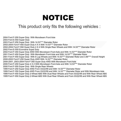[Avant] Kit de Disque de frein pour Ford F-250 Super Duty F-350 E-550 F-450 F-550 Econoline K8-100154