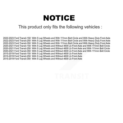 [Avant] Kit de Disque de frein pour Ford Transit-250 Transit-350 Transit-150 K8-100194