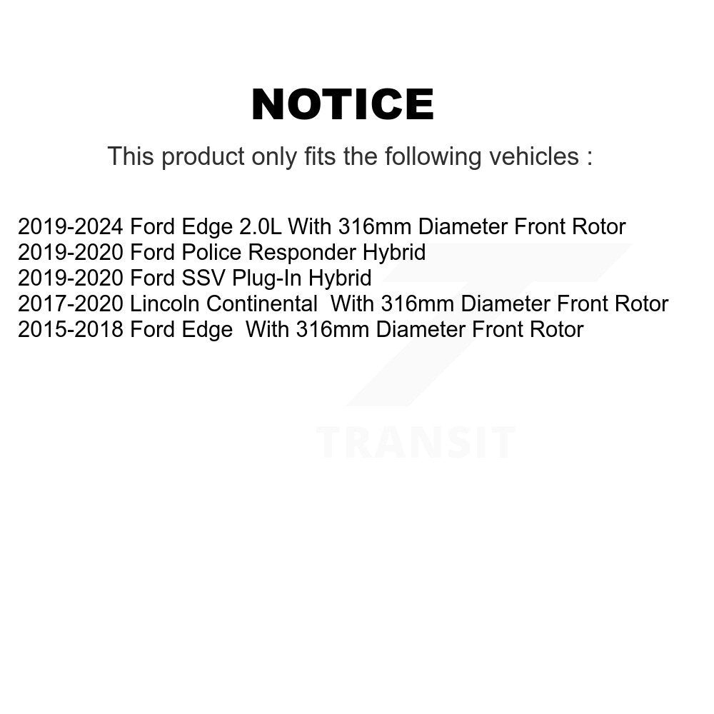 [Avant] Kit de Disque de frein pour Ford Edge Lincoln Continental Police Responder Hybrid SSV Plug-In K8-100196