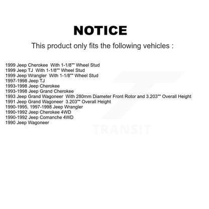 [Avant] Kit de Disque de frein pour Jeep Wrangler Cherokee Grand Comanche Wagoneer TJ K8-100200