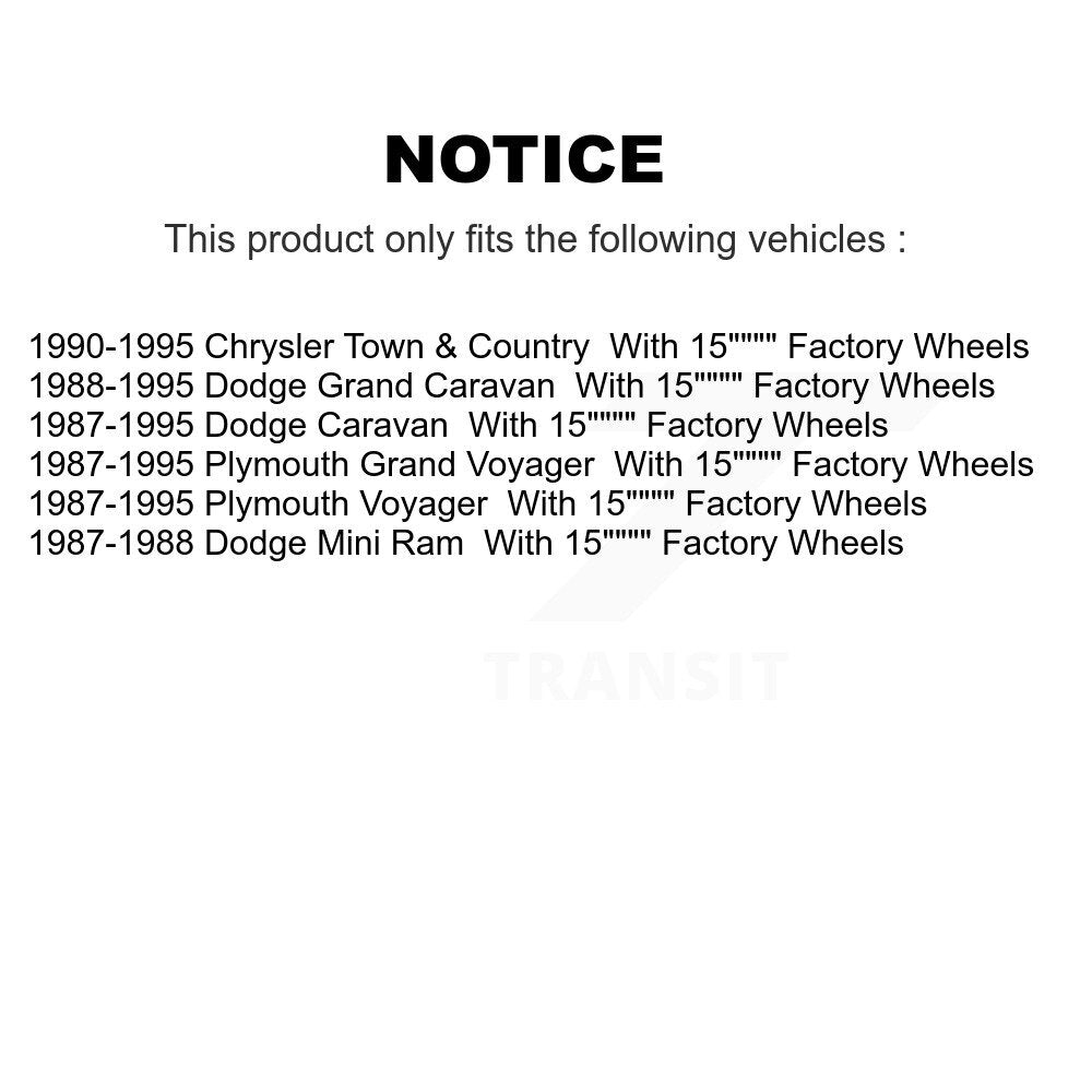 [Avant] Kit de Disque de frein pour Dodge Plymouth Grand Caravan Voyager Chrysler Town & Country Mini Ram K8-100201