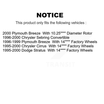 [Avant] Kit de Disque de frein pour Chrysler Sebring Dodge Stratus Cirrus Plymouth Breeze K8-100206