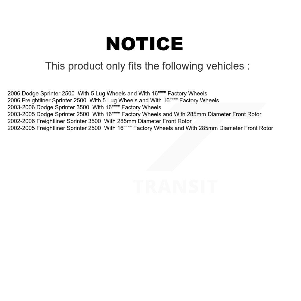 [Avant] Kit de Disque de frein pour Sprinter 2500 Freightliner Dodge 3500 K8-100233