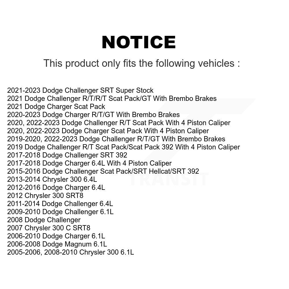 [Avant] Kit de Disque de frein pour Dodge Charger Chrysler 300 Challenger Magnum K8-100234