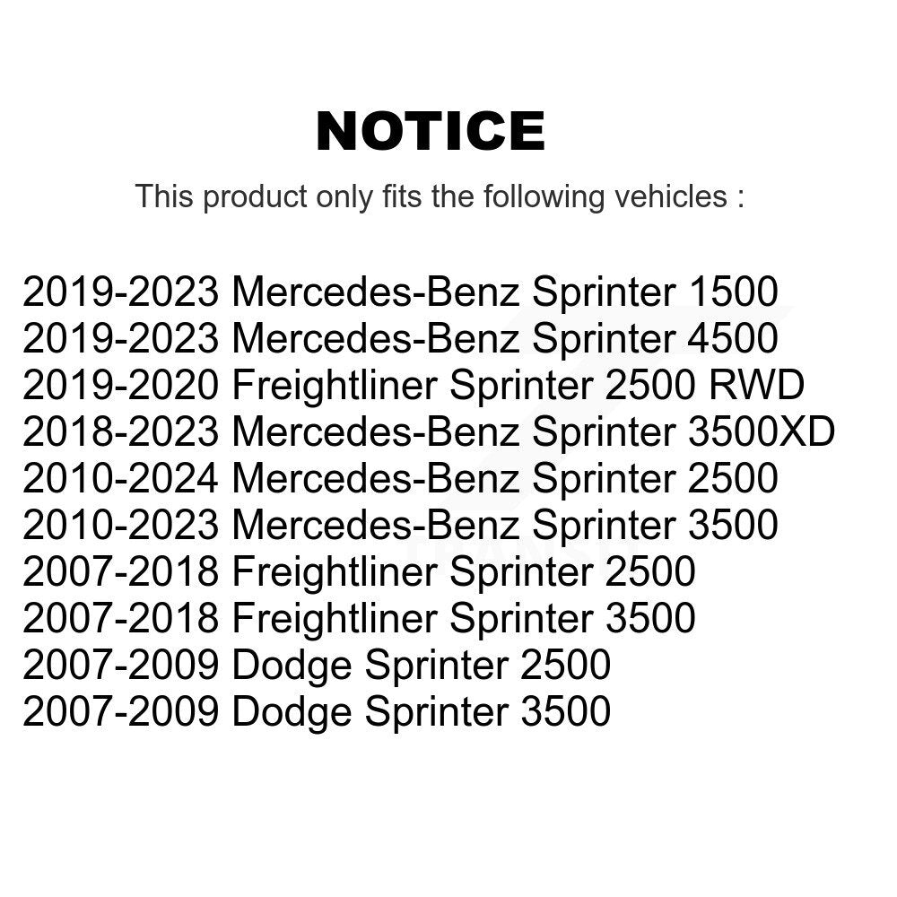 [Avant] Kit de Disque de frein pour Sprinter 2500 Mercedes-Benz 3500 Freightliner Dodge 1500 4500 3500XD K8-100240