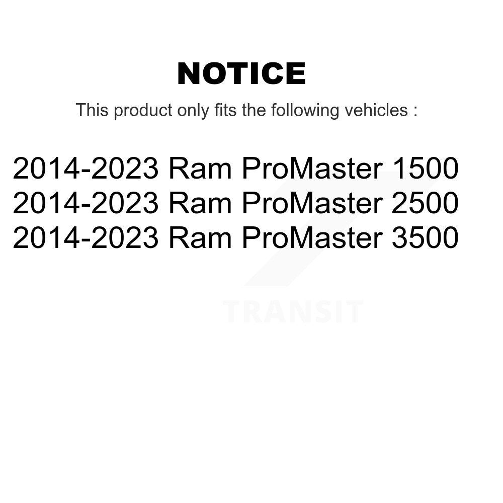 [Avant] Kit de Disque de frein pour 2014-2023 Ram ProMaster 1500 2500 3500 K8-100252