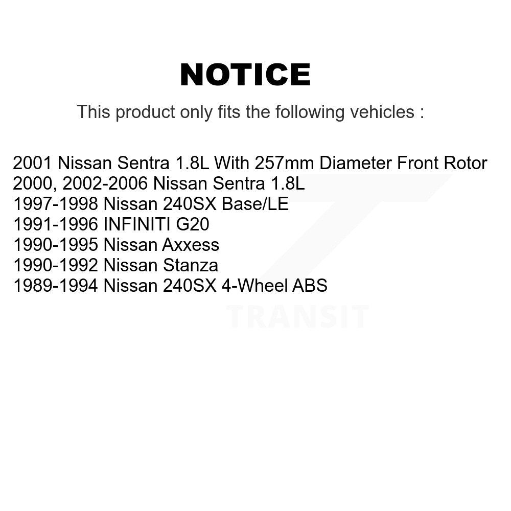 [Avant] Kit de Disque de frein pour Nissan Sentra 240SX INFINITI G20 Stanza Axxess K8-100262