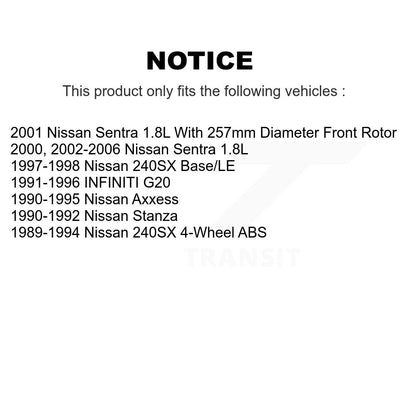 [Avant] Kit de Disque de frein pour Nissan Sentra 240SX INFINITI G20 Stanza Axxess K8-100262