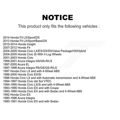 [Avant] Kit de Disque de frein pour Honda Civic Fit Acura Integra Insight del Sol EL K8-100264