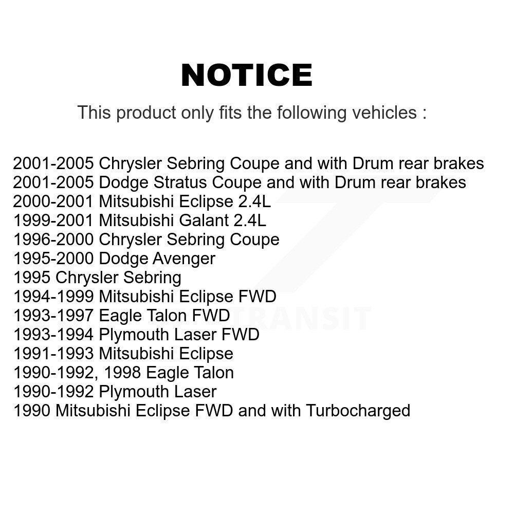 [Avant] Kit de Disque de frein pour Chrysler Sebring Dodge Stratus Mitsubishi Eclipse Galant Eagle Talon Avenger Plymouth Laser K8-100271